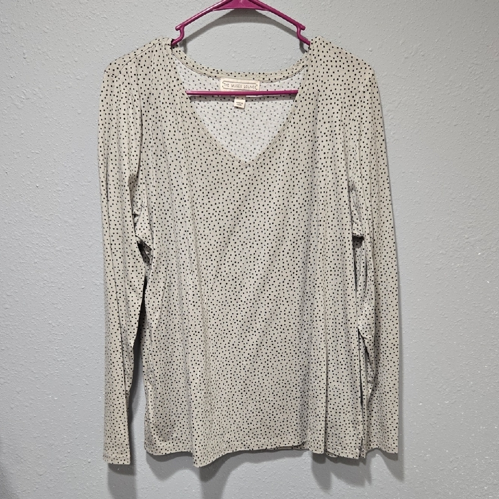 Cato Cream Polka Dot V-Neck Blouse